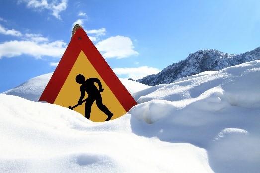 shoveling caution sign